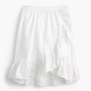 J. Crew Linen Ruffle Skirt
